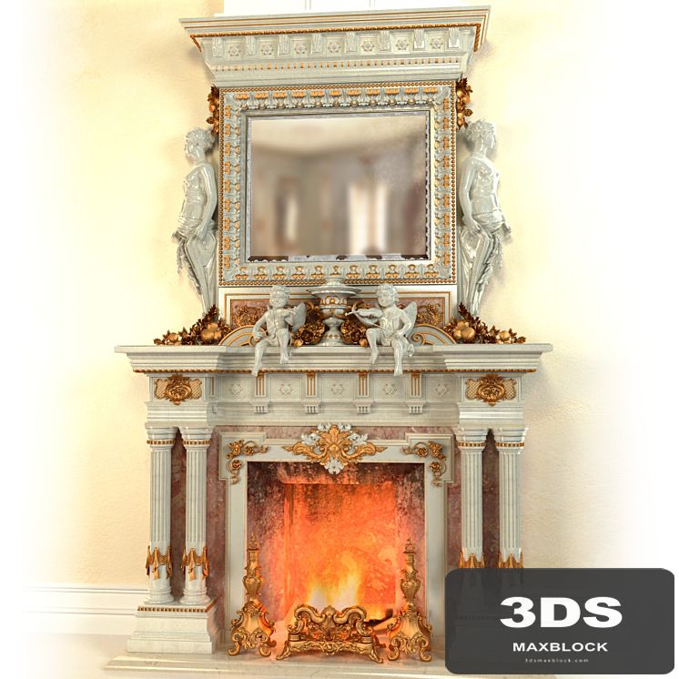 Fireplace in the Baroque style