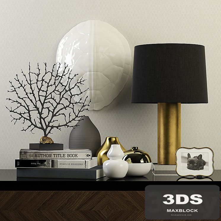 Decorative set with coral.