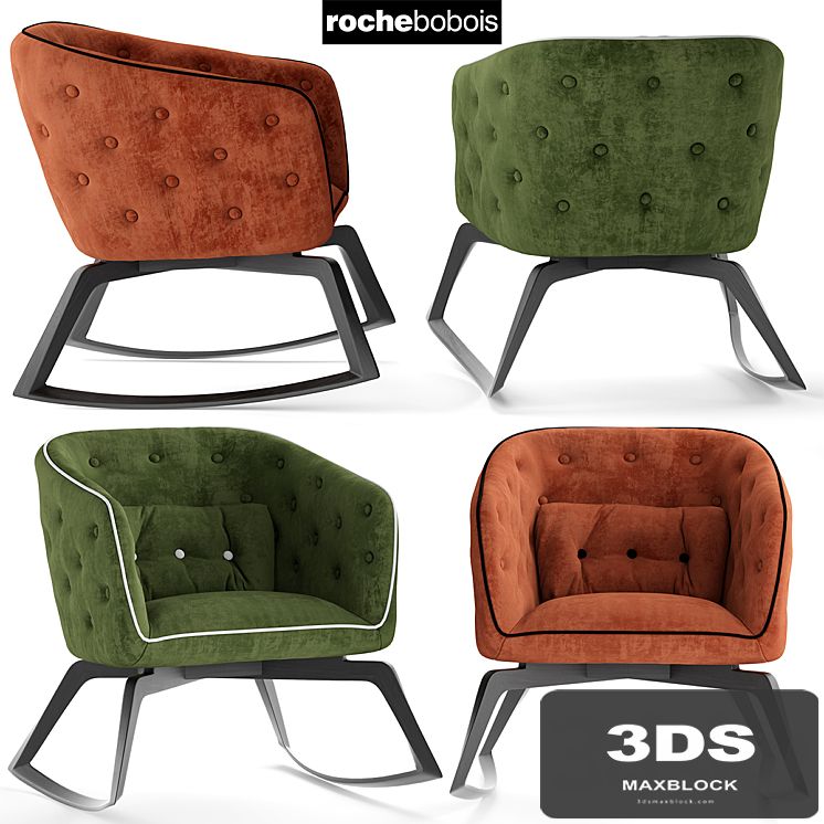 Armchair rochebobois QUADRILLE Rocking armchair