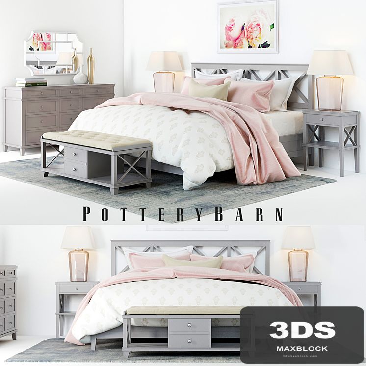 Pottery Barn Clara Lattice Bed set 1