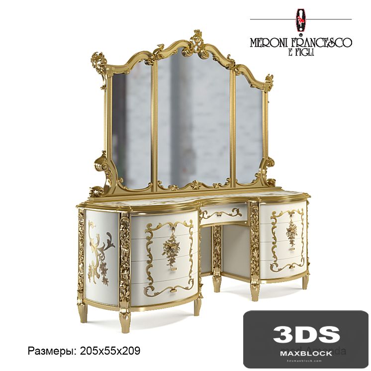 Dressing table and mirror.MeroniFrancesco.Model "Amanda".