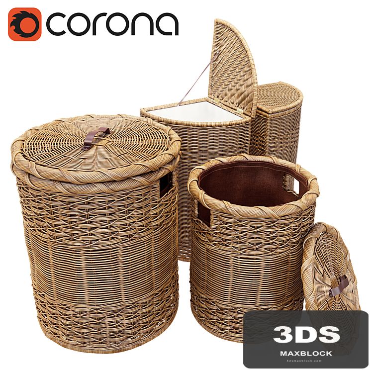 Wicker basket for clothes