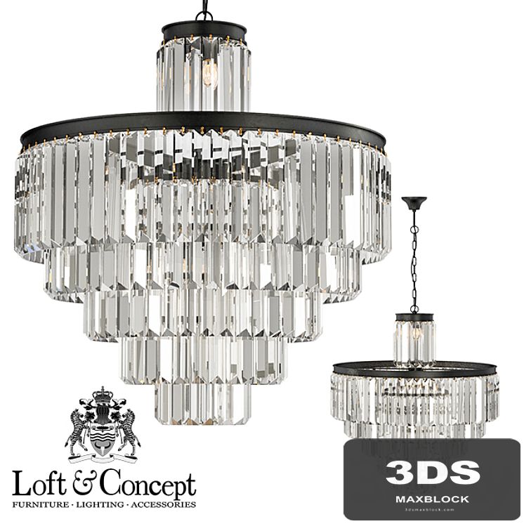 Chandelier RH 1920s Odeon Clear Glass Fringe Chandelier - 6 rings