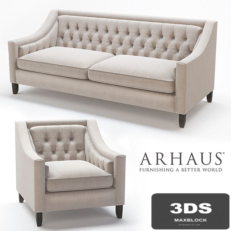 Rylan Upholstered Tufted Sofa &amp; Chair in Taranto Dove