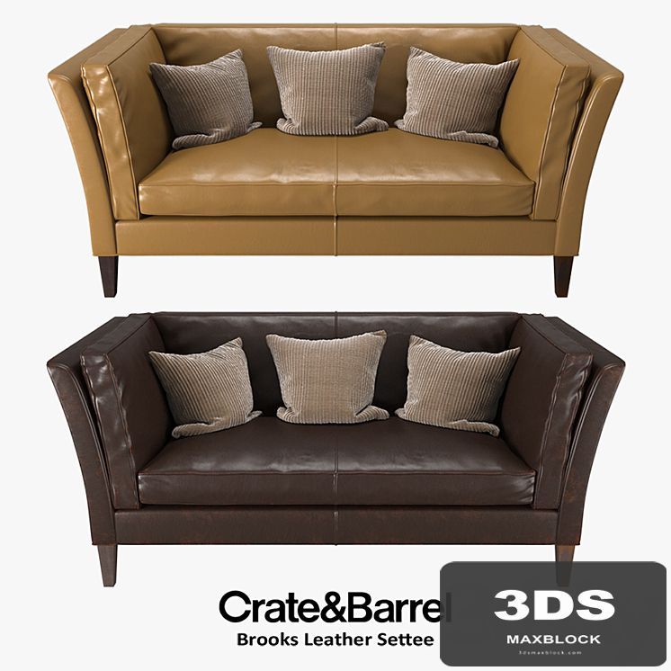 Crate & Barrel - Brooks Leather Settee