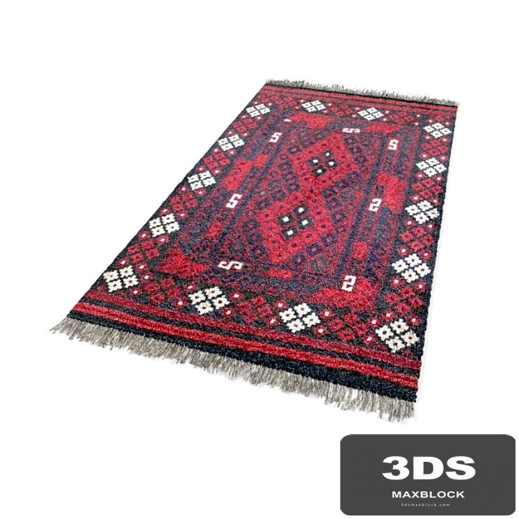Burgundy kilim with rhombus