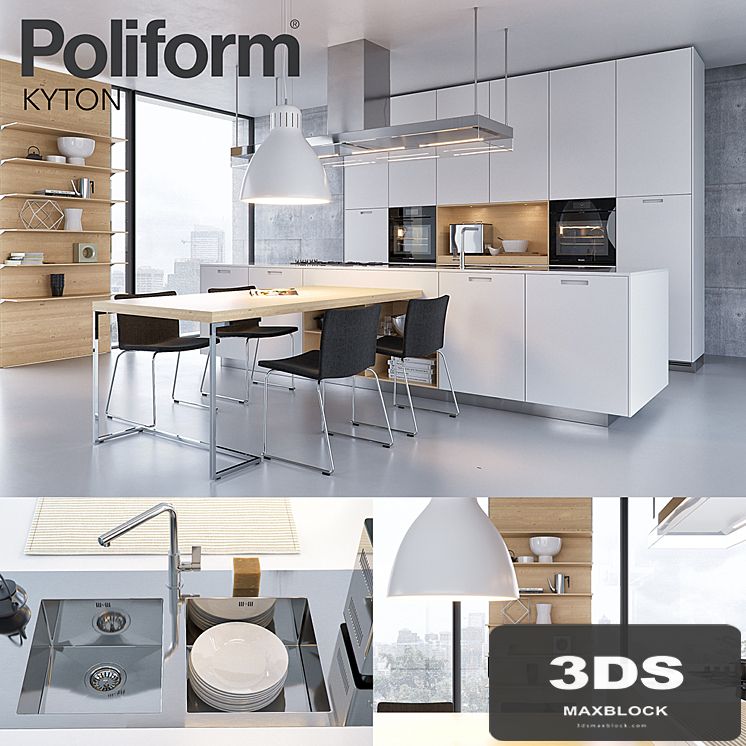 Kitchen Poliform Varenna Kyton (vray GGX, corona PBR)