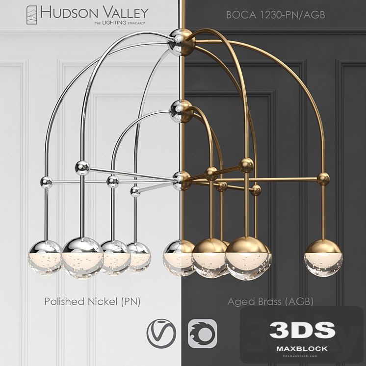 Chandelier BOCA 1230-PN / AGB