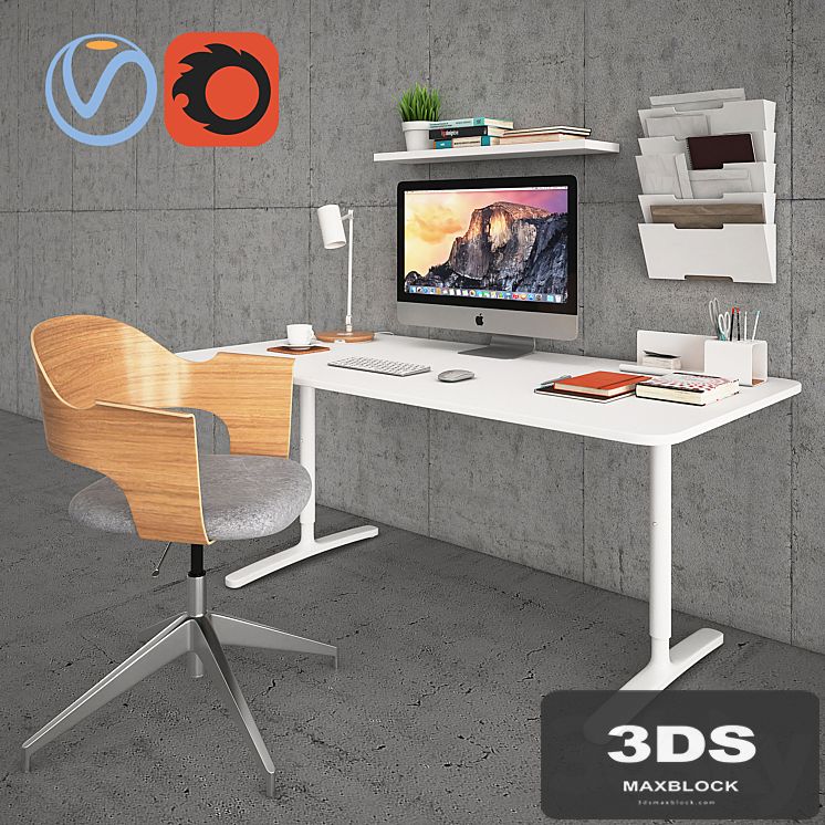 Bekant Desk with Fjallberget