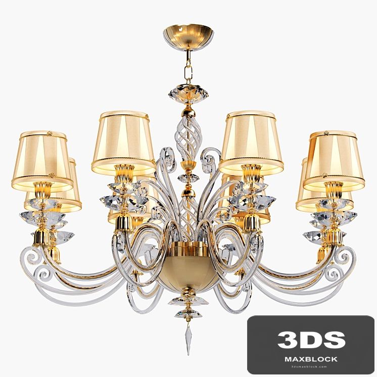 Chandelier ALICANTE SATIN SHADE L8