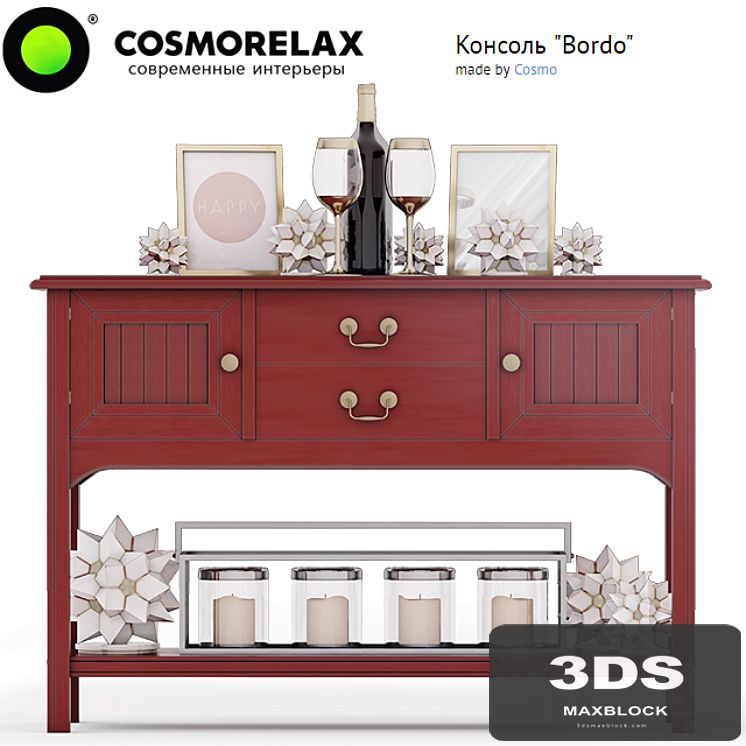 Cosmorelax \ Console "Bordo" \ Candlestick (4520 L) \ Painting Bloomingville Happy