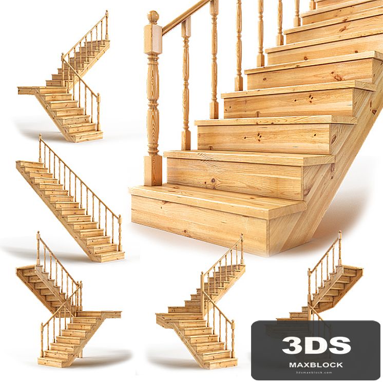 Set of wooden stairs
