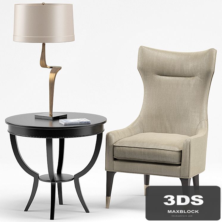 Gina Chair, Thad Lamp, Scheffield Round End Table