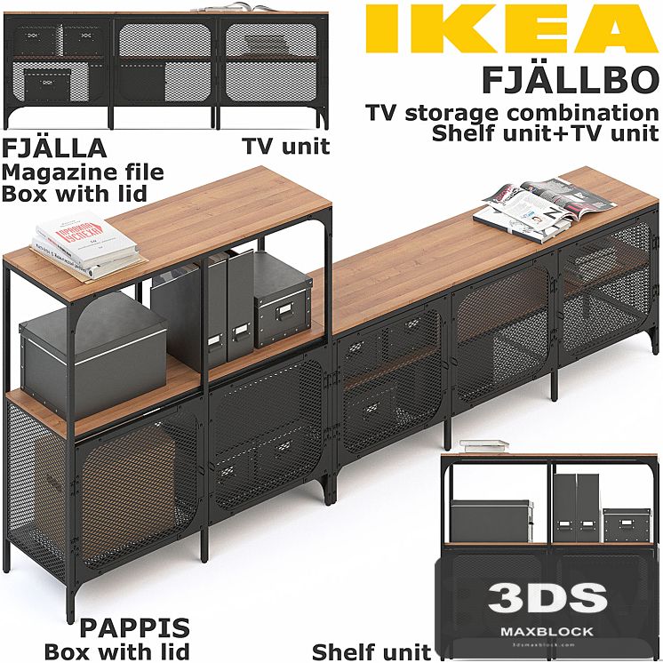 FJALLBO (FIELLBO) TV STORAGE COMBINATION
