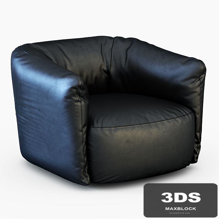 Santa Monica Leather Swivel Armchair Poliform
