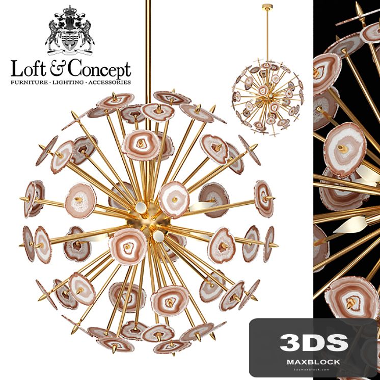 Chandelier Agate Burst Chandelier Brass