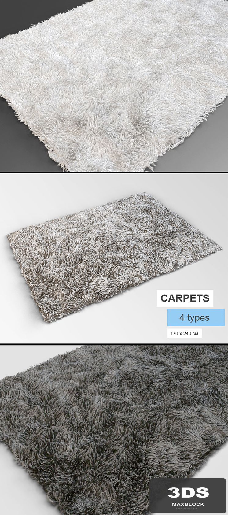 Four kinds of carpet with long pile