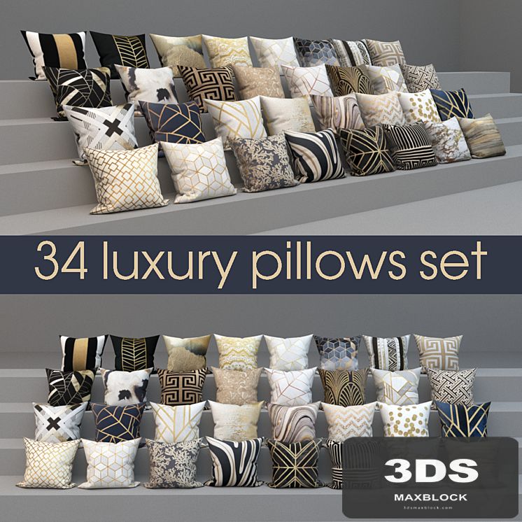 Set of luxury 34 pillows, set of 34 pillows