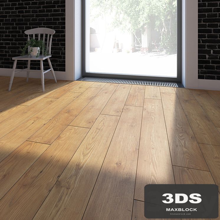 Parquet 2x types of Kronospan Swedish rustic oak and chestnut tan