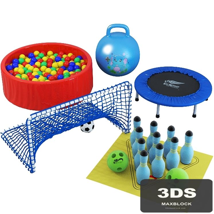 A set of children's sports equipment