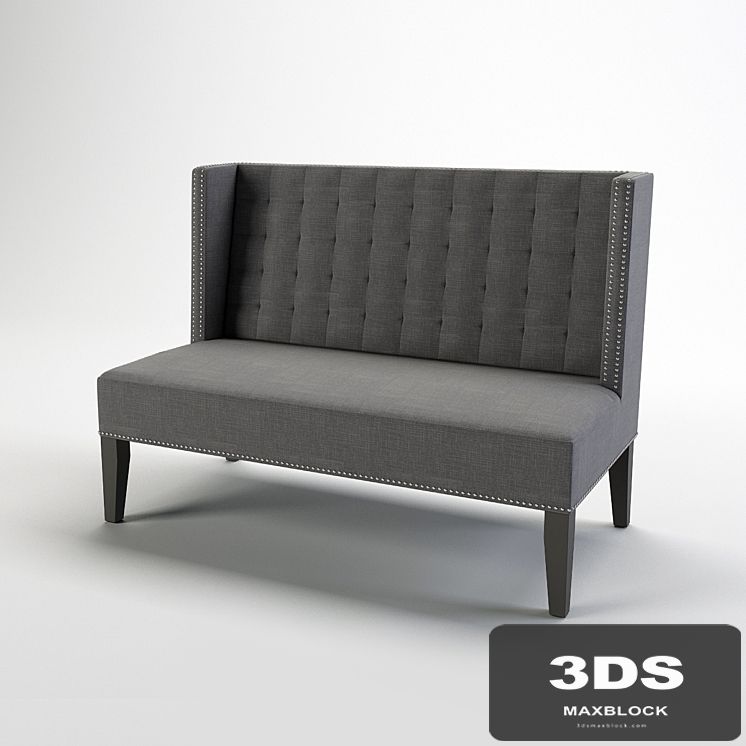 Baxton Owstynn Gray Linen Modern Banquette Bench