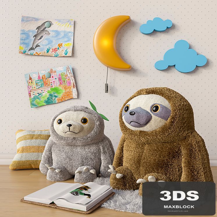 Toys and accessories for a children's room set 1
