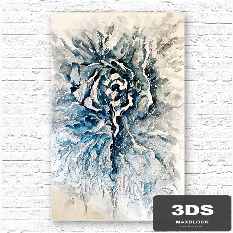 Painting Abstraction of white and blue