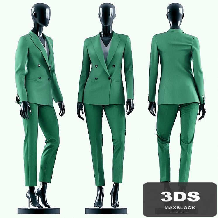 Woman Green Suit