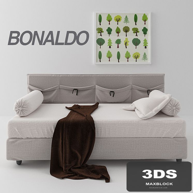 Bonaldo Pongo bed with pillows