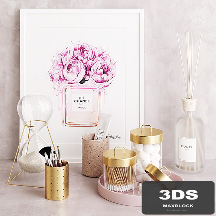 Pink & Brass Zakkia Bathroom Set