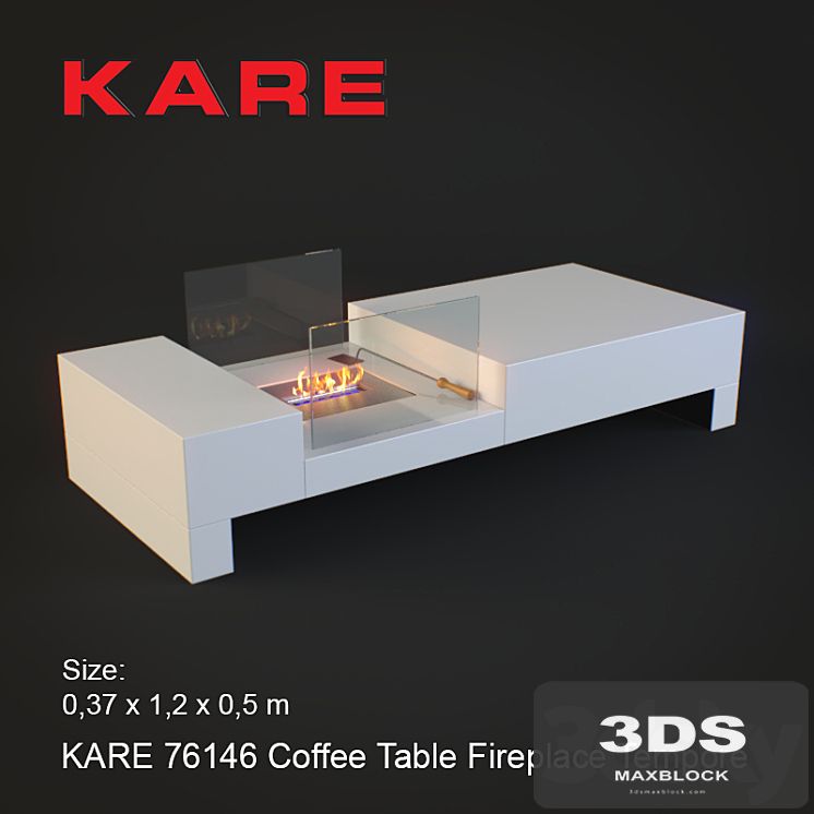 KARE 76146 Coffee Table Fireplace Tempore | Coffee table KARE