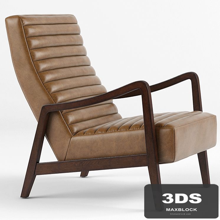 Elkan Modern Classic Camel Leather Brown Armchair