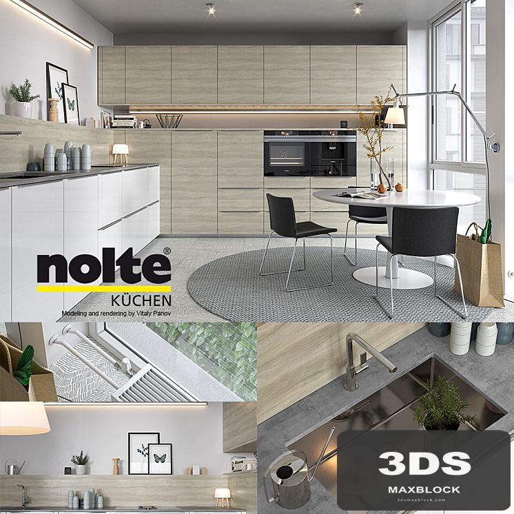 Kitchen NOLTE Artwood (vray GGX, corona PBR)