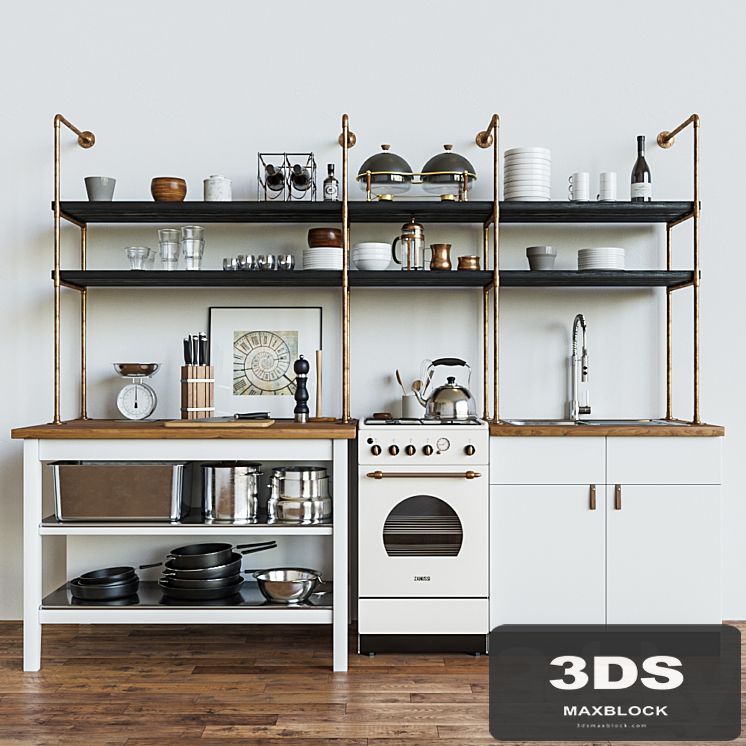 Kitchen set in a loft style
