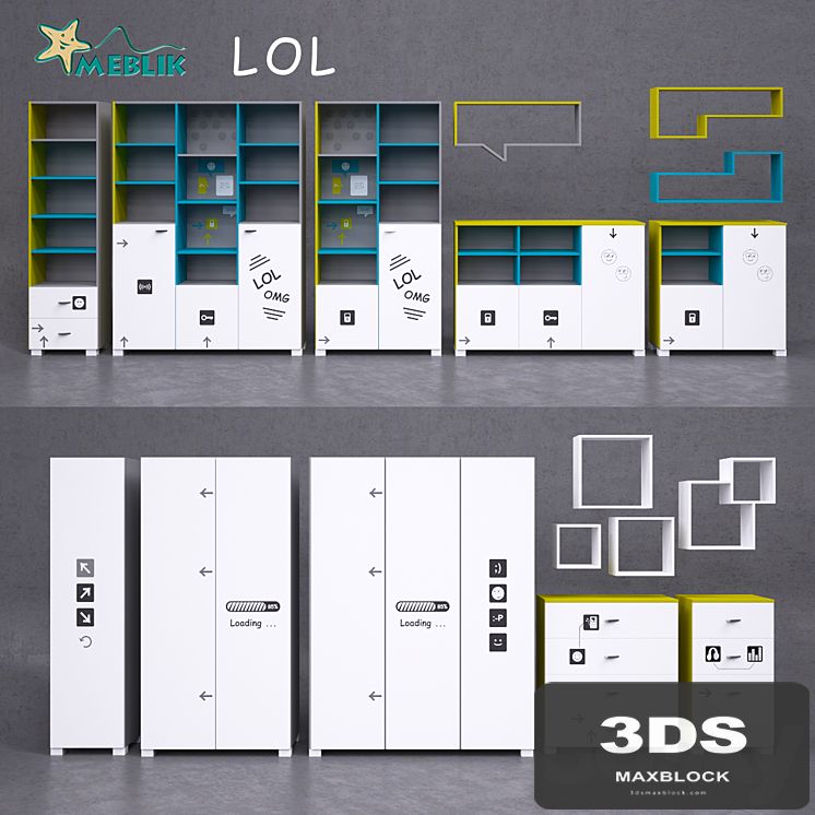 Youth furniture LOL-Cases, racks