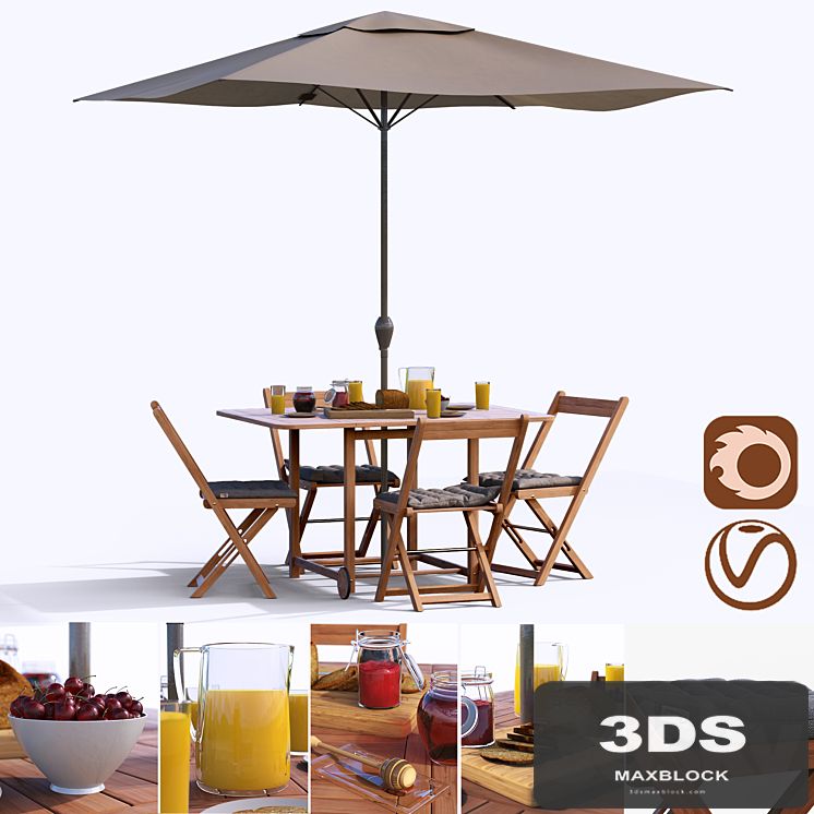 Set of garden furniture