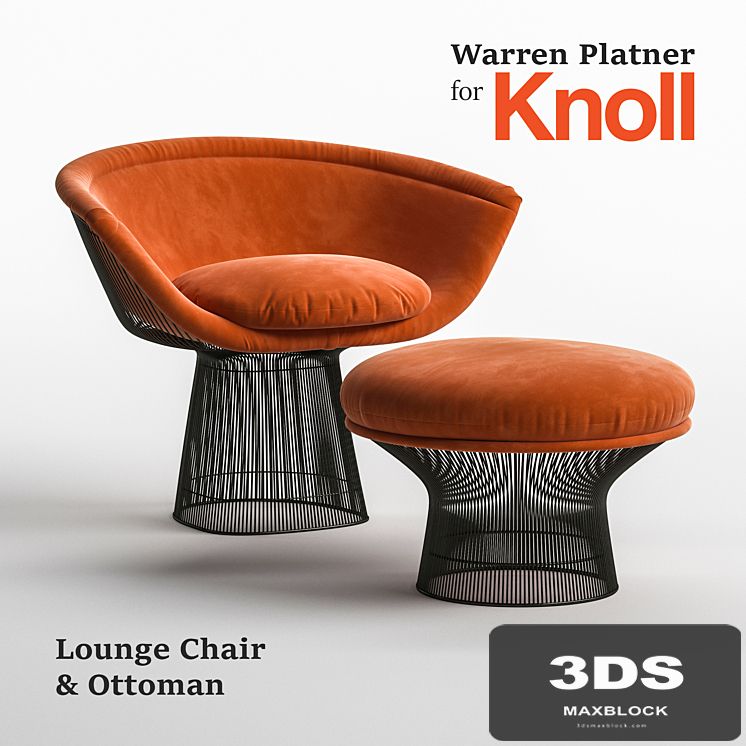 Warren Platner Lounge Chair & Ottoman for Knoll