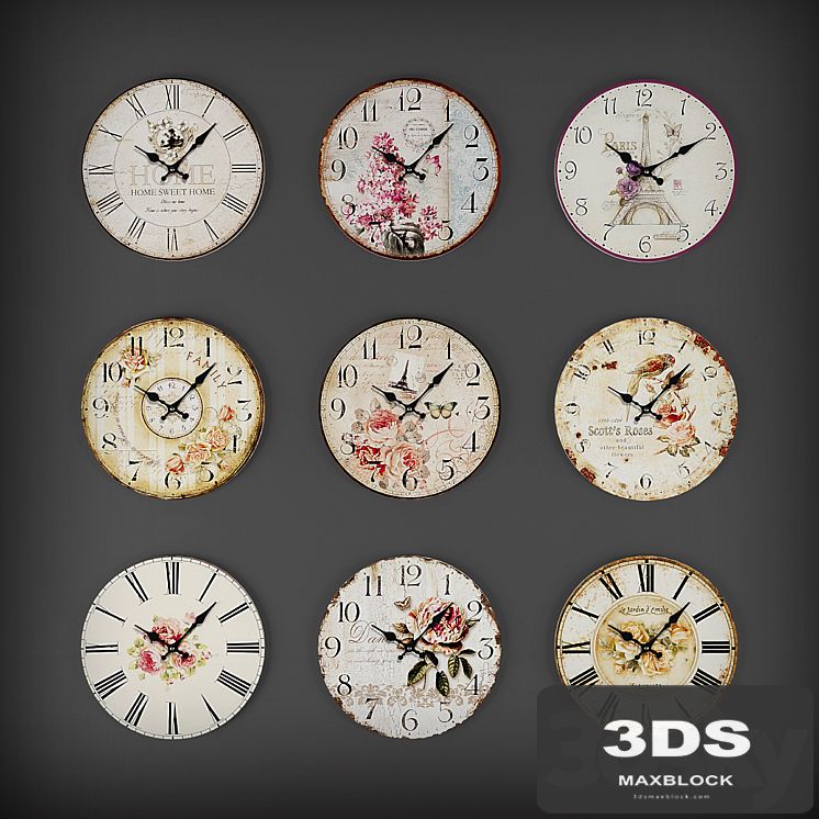 Collection of wall clocks