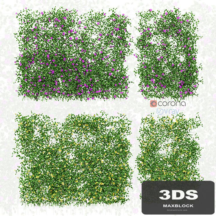 Wall of flowers on the grid