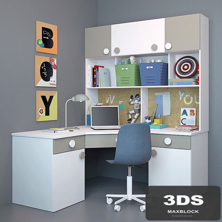 Writing desk and decor for a nursery 6