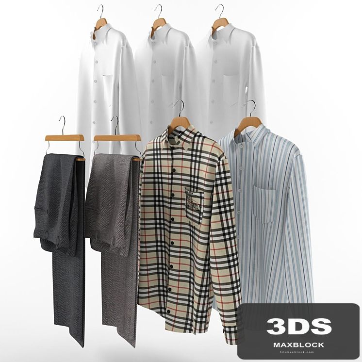 A set of men's clothes on hangers