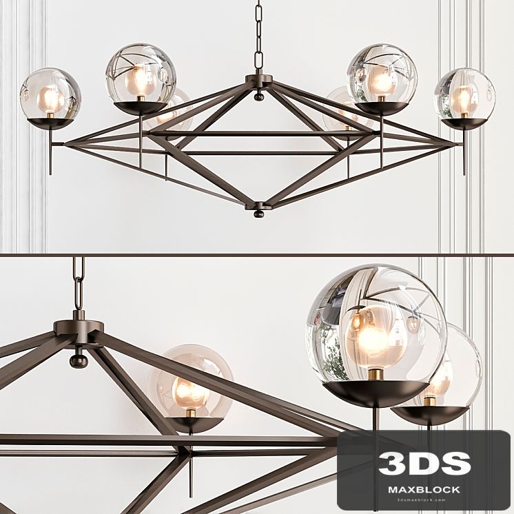 Modern Pyramid Glass Globes Chandelier