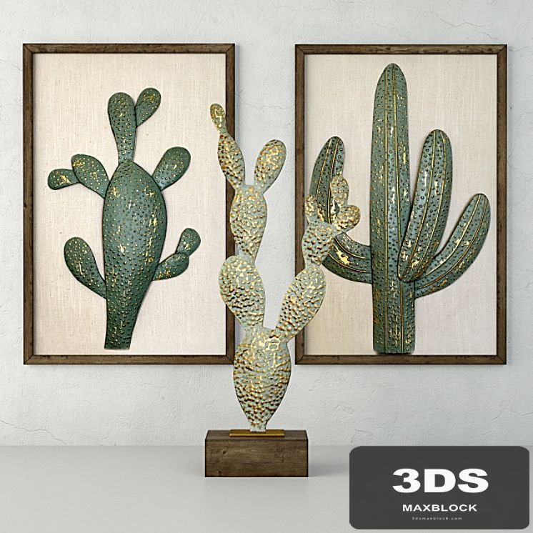 Metal Cactus Sculptures