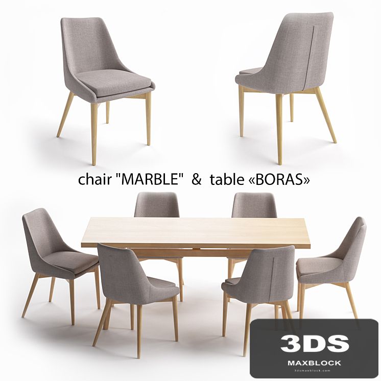 Table set, Boras table, Marble chair