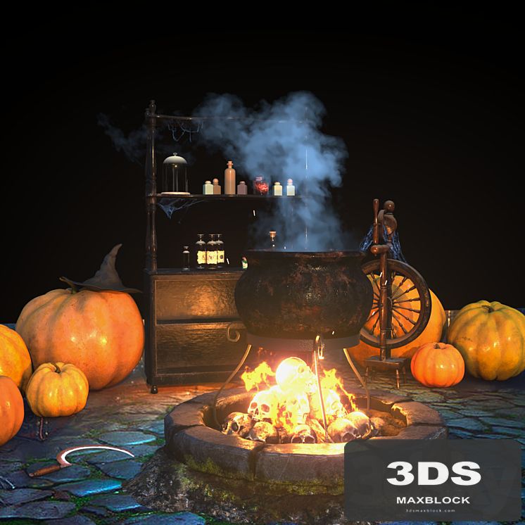 Halloween decor set (max, ue4, unity) "for the competition"