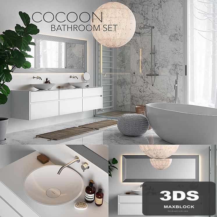 COCOON Bathroom Set (corona PBR, vray GGX)
