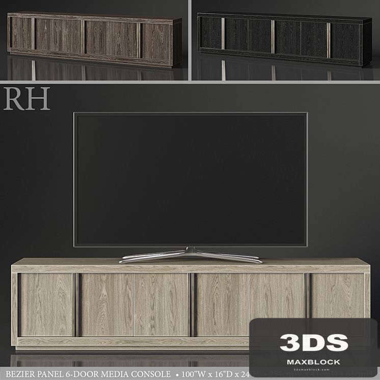 BEZIER PANEL 6-DOOR MEDIA CONSOLE