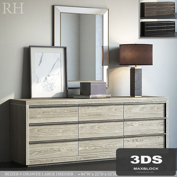 BEZIER 9-DRAWER LARGE DRESSER
