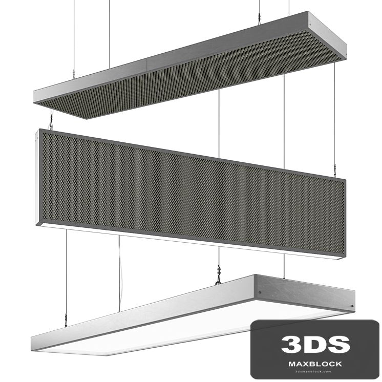 Acoustic panels, hanging elements, lamps.