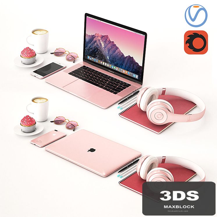 Workplace Rose Gold MacBook